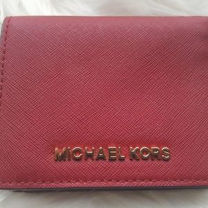 Michael Kors red Jet Set wallet